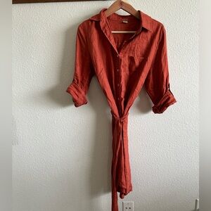 MAGASCHONI Burnt Orange Linen Dress